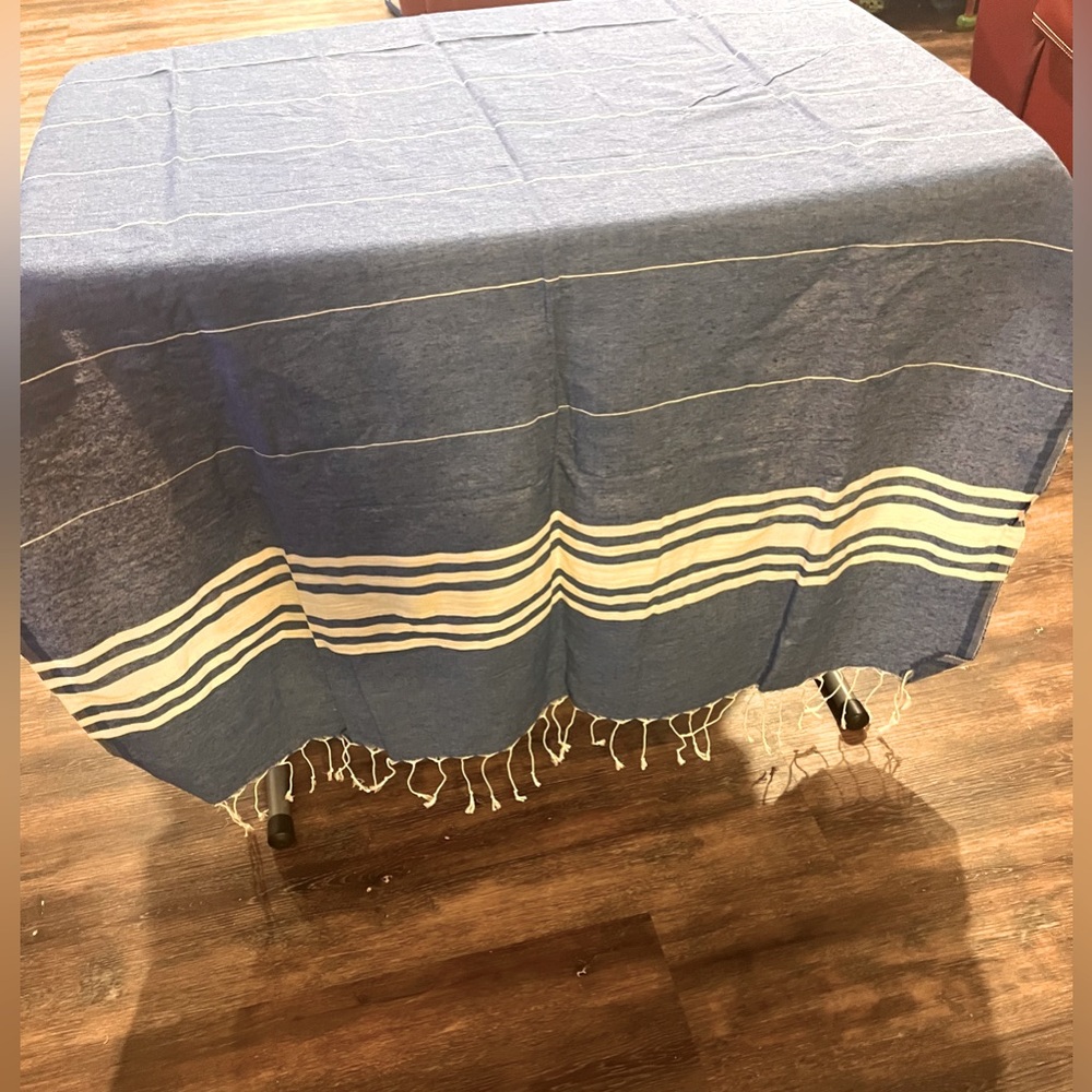 Cotton Tablecloth w/fringe  70”x38” Rectangular